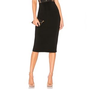 Norma Kamali straight midi skirt in black
